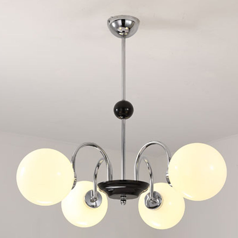 Round Glass Hanging Light Fixture Nordic-Style Chandelier Light Fixture for Dinning Room