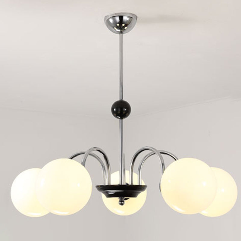 Round Glass Hanging Light Fixture Nordic-Style Chandelier Light Fixture for Dinning Room