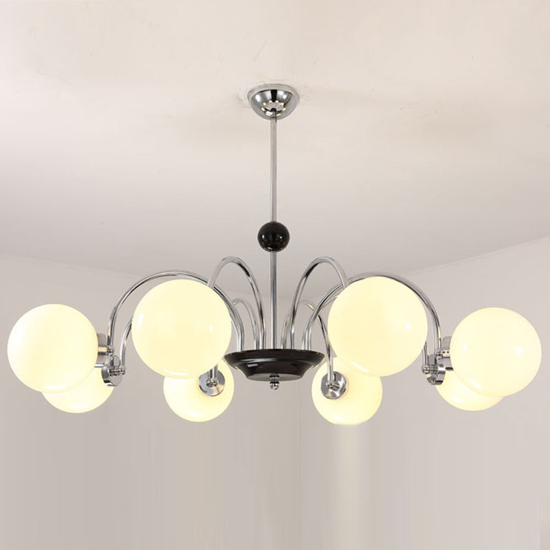 Round Glass Hanging Light Fixture Nordic-Style Chandelier Light Fixture for Dinning Room