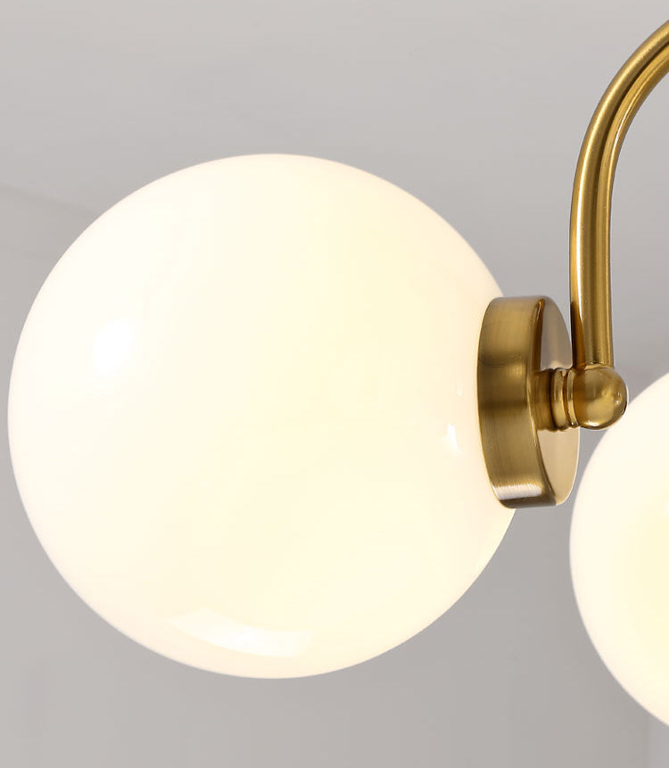 Round Glass Hanging Light Fixture Nordic-Style Chandelier Light Fixture for Dinning Room