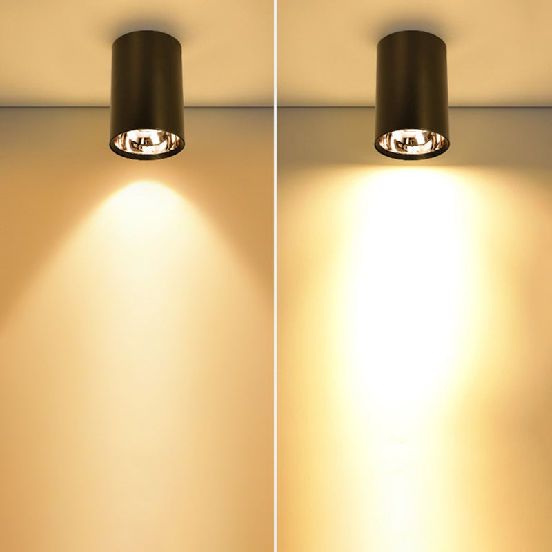 Metallic cilinder LED-inbouwlamp Minimalistisch zwart-roségouden plafondlamp voor slaapkamer