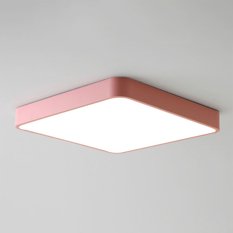 Macaron plafonnier nordique moderne minimaliste carré chambre étude salon Ultra-mince fer économie d'énergie éclairage