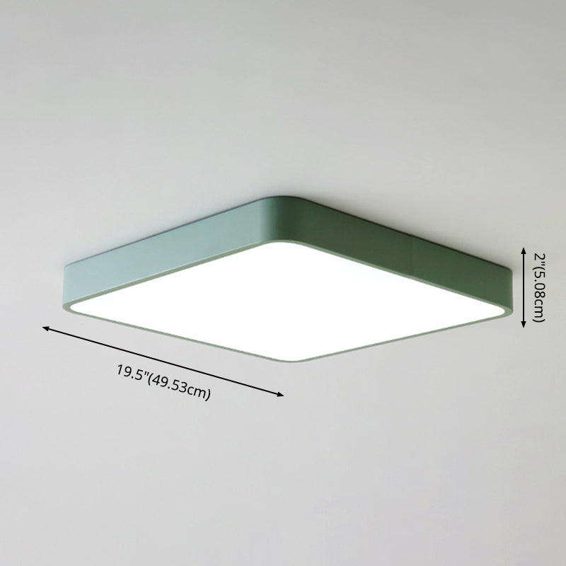 Macaron plafonnier nordique moderne minimaliste carré chambre étude salon Ultra-mince fer économie d'énergie éclairage