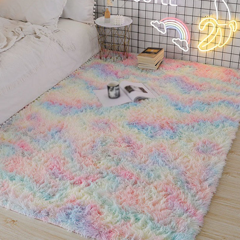 Trendy Contemporary Tie-dyed Rug Comfort Simplicity Shag Indoor Rug Polyester Non-Slip Backing Carpet for Home Decor