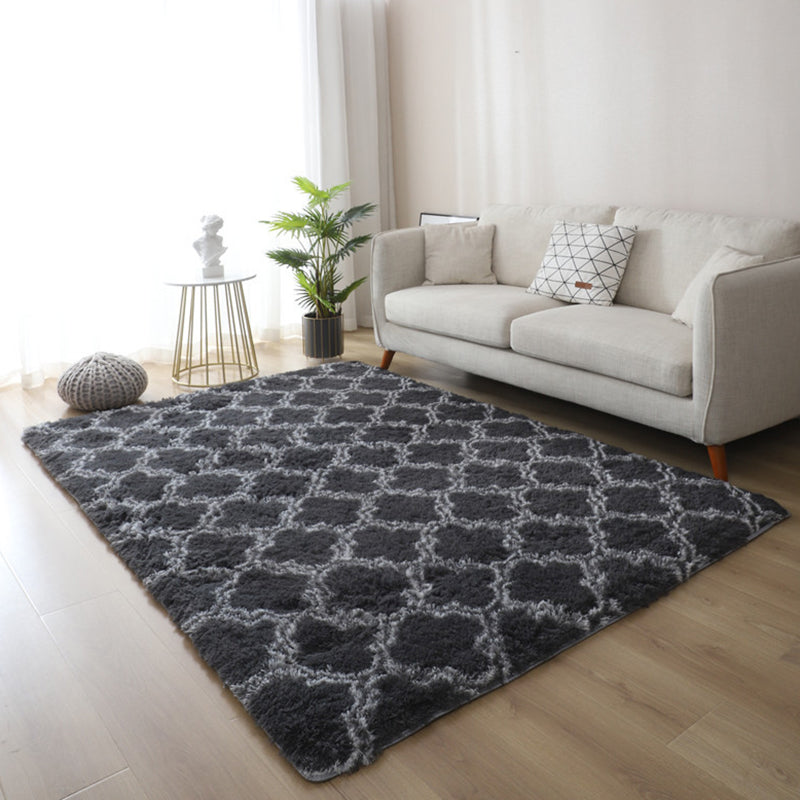 Simple Modern Graphic Pattern Rug Creative Trendy Shag Area Carpet Polyester Friendly Washable Carpet for Living Room