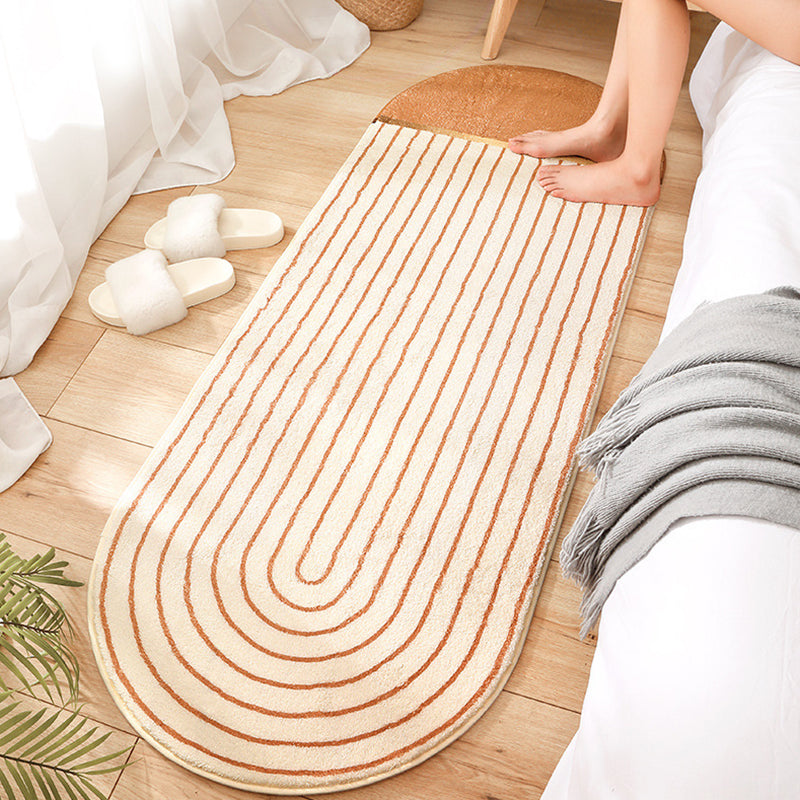 Trendy Simple Geometric Design Rug Creative Soft Polyester Indoor Carpet Polyester Friendly Washable for Bedroom