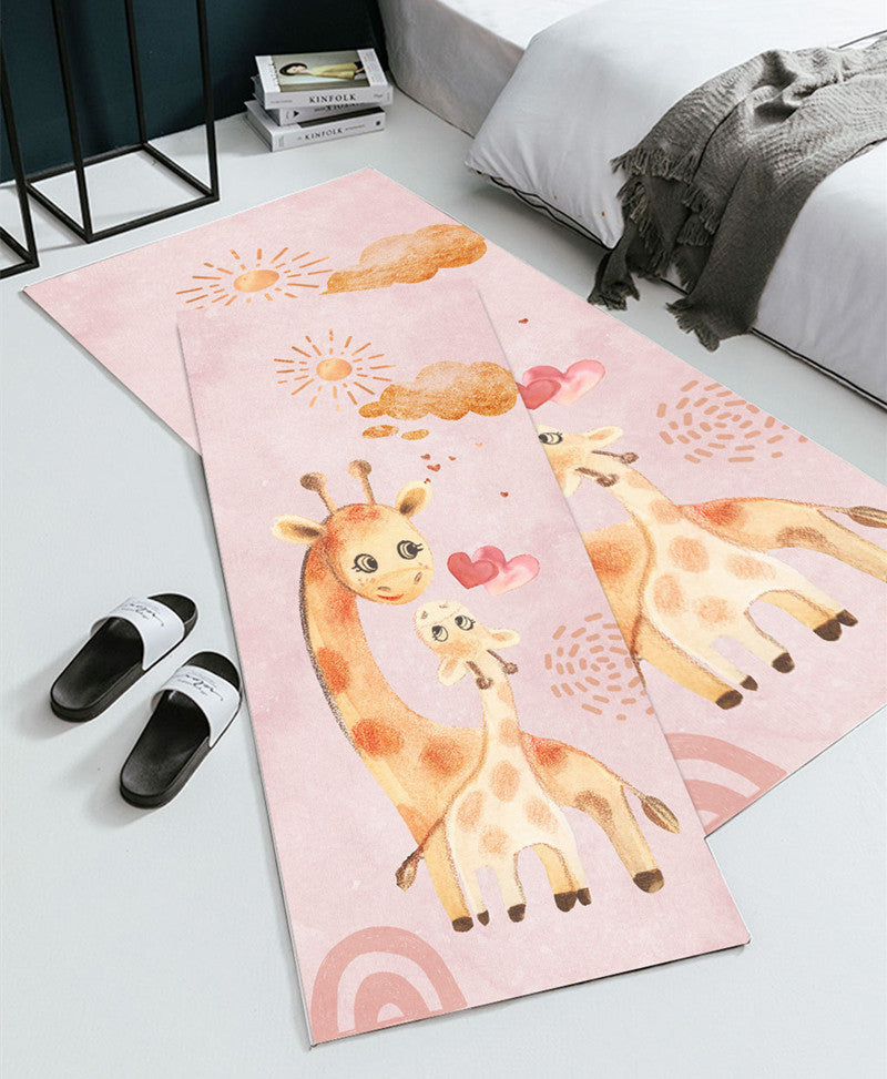 Lovely Modern Bedroom Rug Stylish Cartoon Pattern Kids Carpet Polyester Non-Slip Backing Carpet for Home Decoration