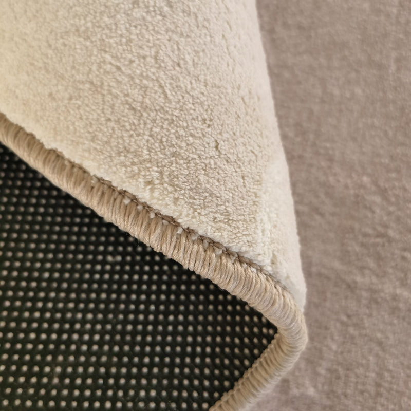 Nordischer Teppich mit unregelmäßigem Farbblockmuster, aprikosenfarbener Polyester-Teppich, schmutzabweisender Innenteppich für Heimdekoration