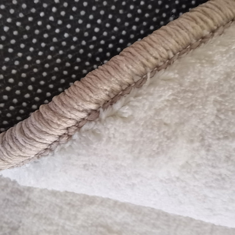 Nordischer Teppich mit unregelmäßigem Farbblockmuster, aprikosenfarbener Polyester-Teppich, schmutzabweisender Innenteppich für Heimdekoration