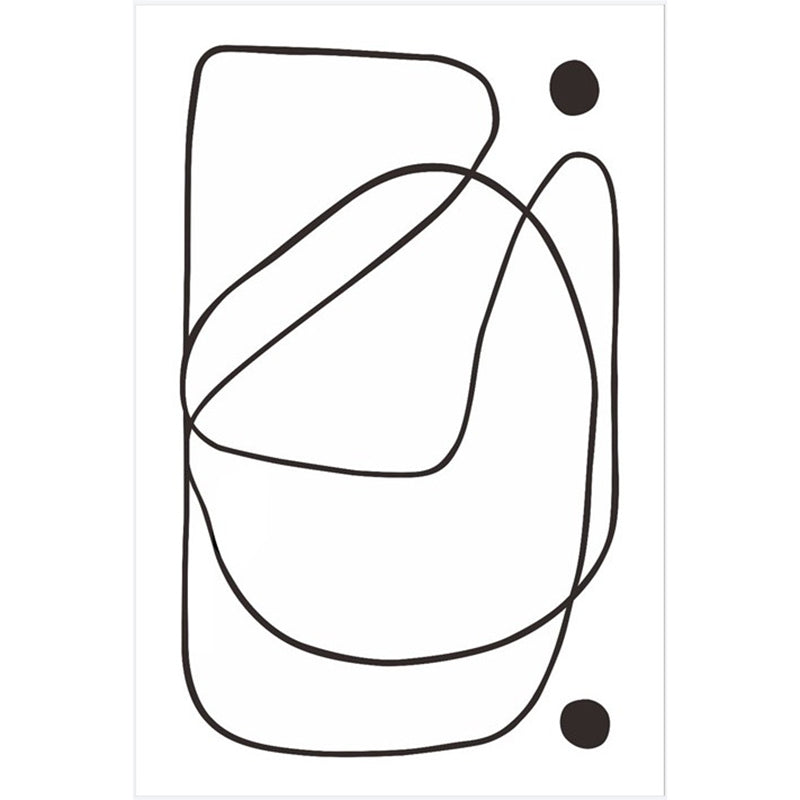 White Tone Modern Rug Polyester Carpet Abstract Lines Indoor Rug Non-Slip Backing for Living Room