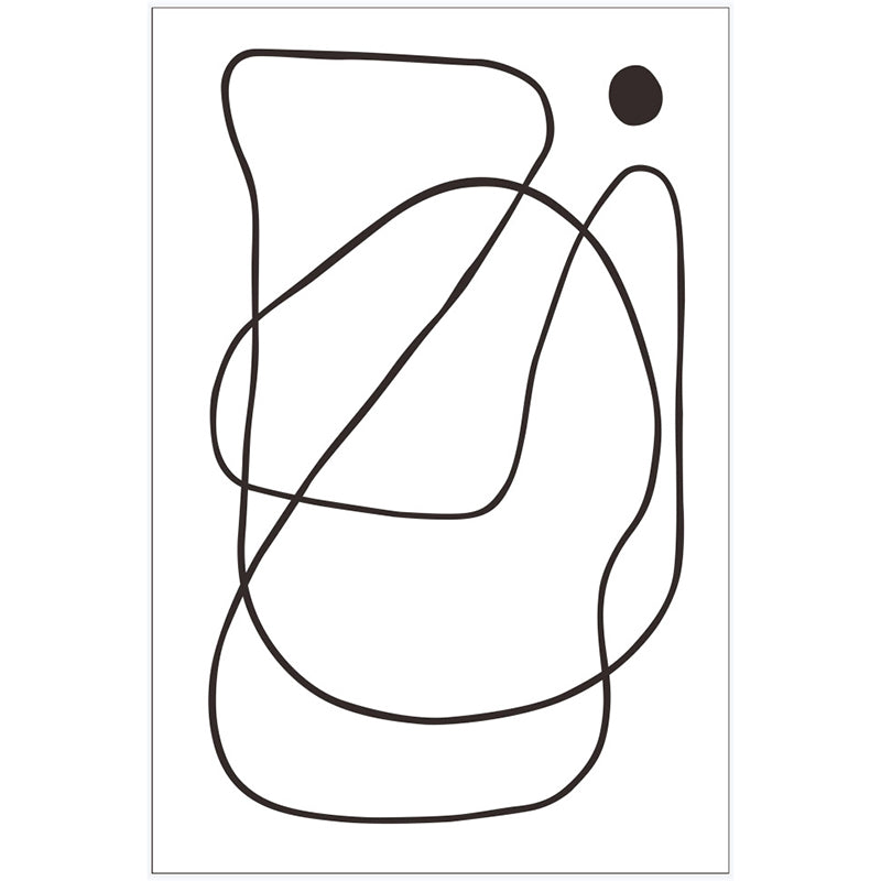 White Tone Modern Rug Polyester Carpet Abstract Lines Indoor Rug Non-Slip Backing for Living Room