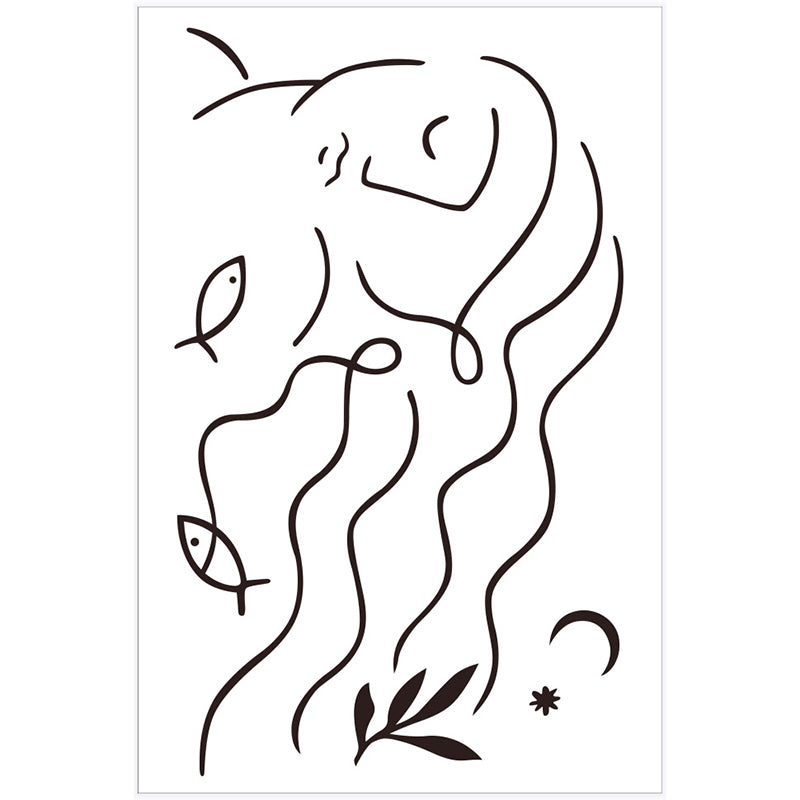 White Tone Modern Rug Polyester Carpet Abstract Lines Indoor Rug Non-Slip Backing for Living Room