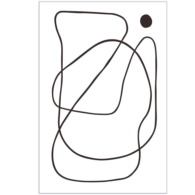 White Tone Modern Rug Polyester Carpet Abstract Lines Indoor Rug Non-Slip Backing for Living Room