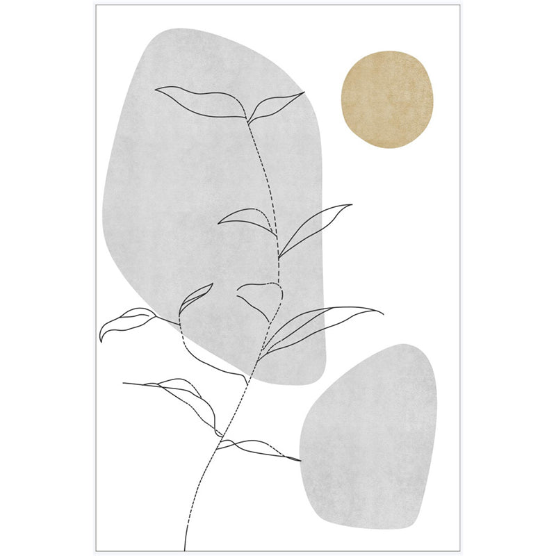 White Tone Modern Rug Polyester Carpet Abstract Lines Indoor Rug Non-Slip Backing for Living Room