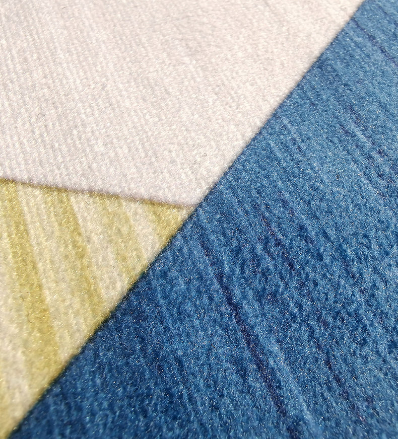 Apricot Tone Modern Indoor Rug Polyester Irregular Color Block Print Carpet Easy Care Rug for Home Decoration