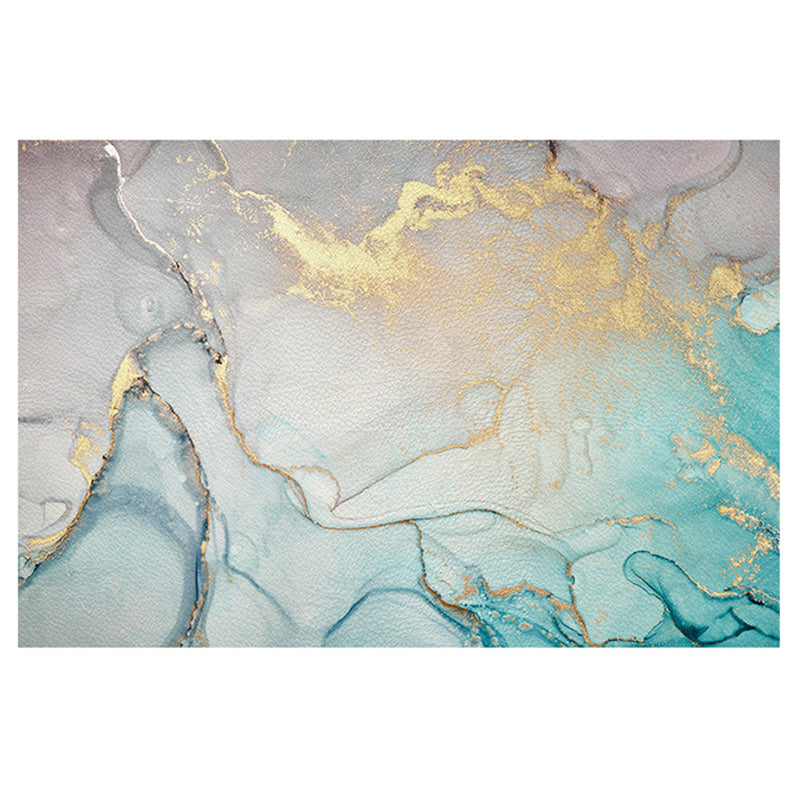 Color Mixed Simplicity Area Carpet Polyester Marbling Print Indoor Rug Anti-Slip Backing Carpet for Living Room