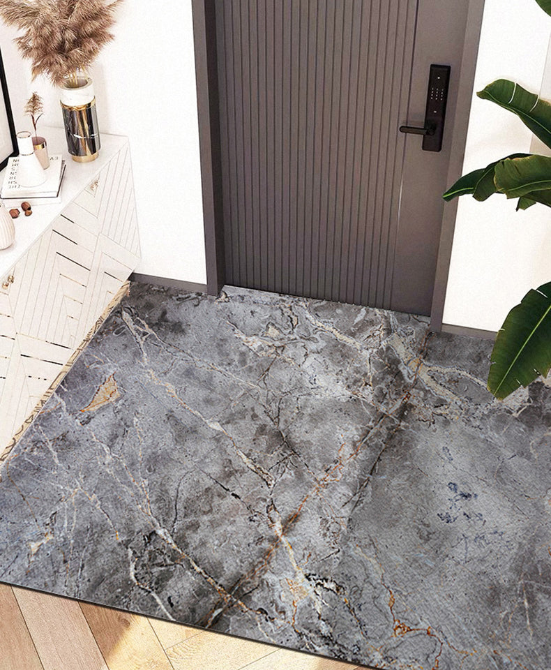 Color Mixed Simplicity Area Carpet Polyester Marbling Print Indoor Rug Anti-Slip Backing Carpet for Living Room