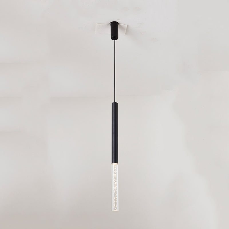 Lámpara colgante de LED acrílico de burbujas de aire 23.6 "H Minimalismo Nórdico Estilo Cilíndrico Luz colgante para comedor