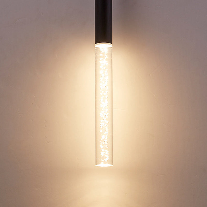 Lámpara colgante de LED acrílico de burbujas de aire 23.6 "H Minimalismo Nórdico Estilo Cilíndrico Luz colgante para comedor