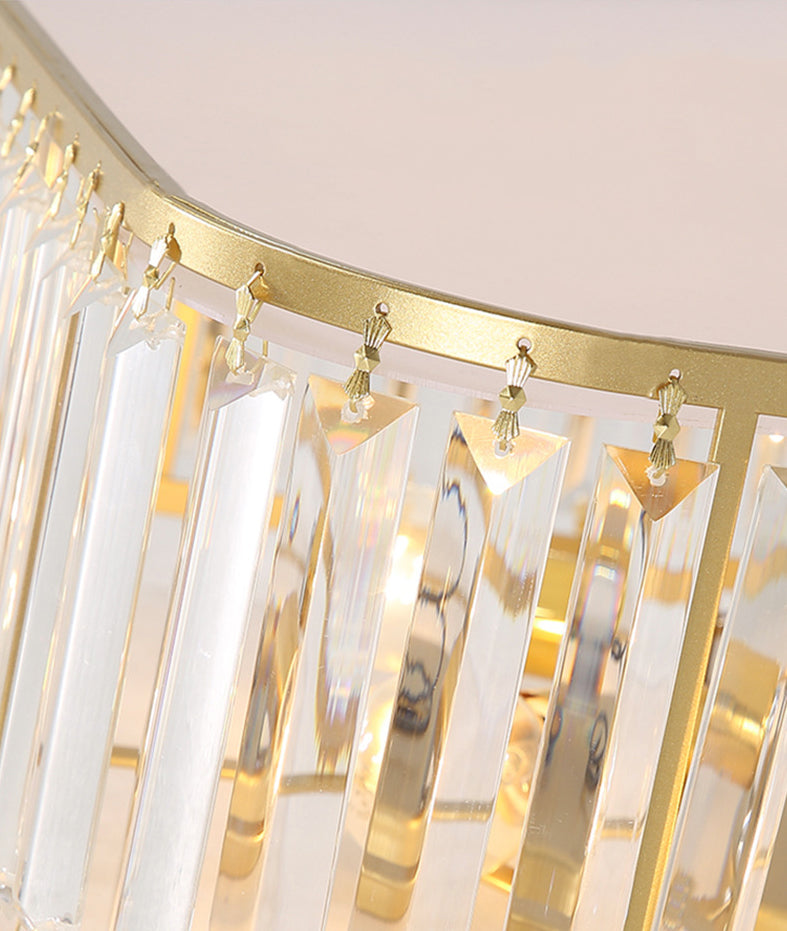 Plafonnier LED carré en cristal, plafonnier en fer forgé de Style concis et moderne pour le salon