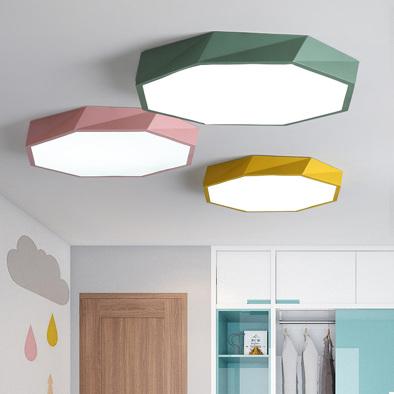 Metal Geometrical Flush Ceiling Light Fixture Nordic Style LED Flush-Mount Light Fixture