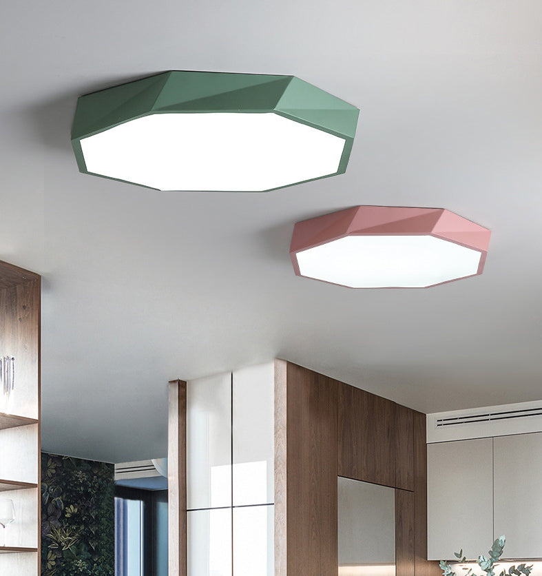 Metal Geometrical Flush Ceiling Light Fixture Nordic Style LED Flush-Mount Light Fixture