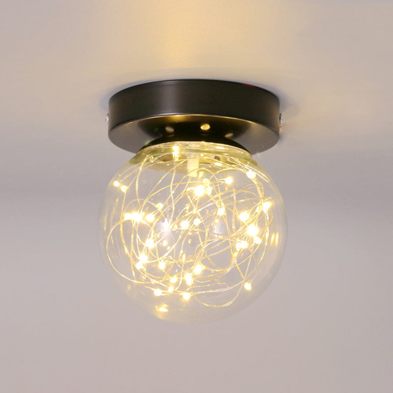 Luz de color de estrellado con forma de bola de cristal transparente LED de cristal del pasillo de cristal montado luz