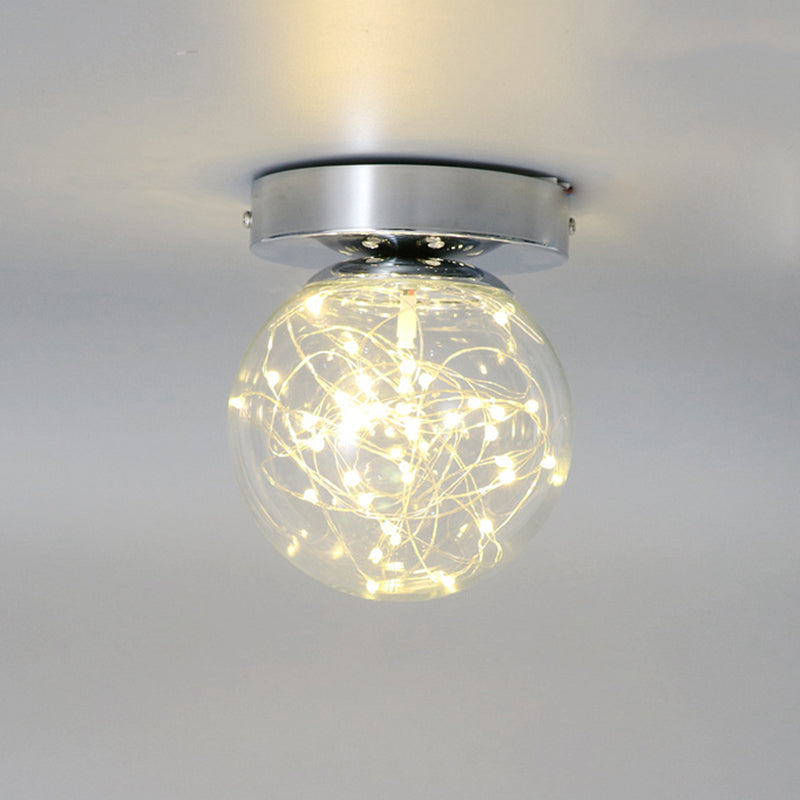 Luz de color de estrellado con forma de bola de cristal transparente LED de cristal del pasillo de cristal montado luz