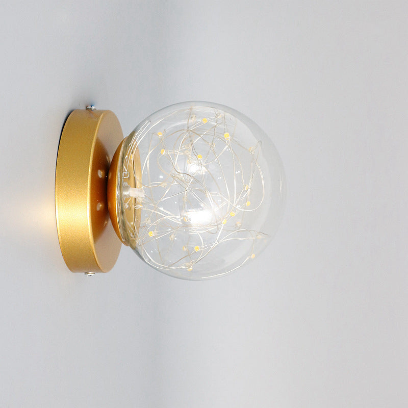 Luz de color de estrellado con forma de bola de cristal transparente LED de cristal del pasillo de cristal montado luz