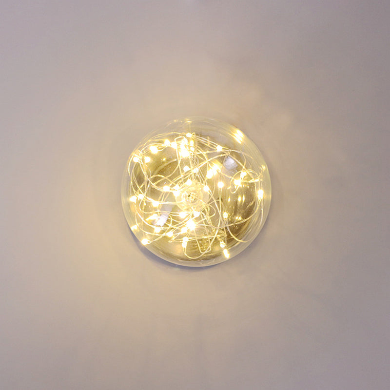 Luz de color de estrellado con forma de bola de cristal transparente LED de cristal del pasillo de cristal montado luz