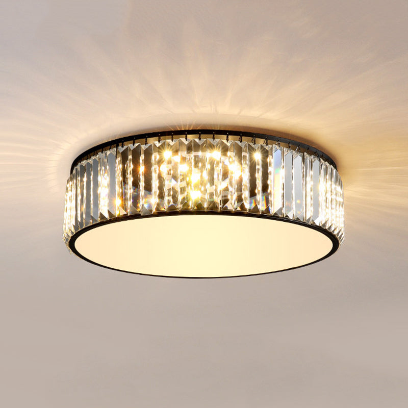 Plafonnier LED circulaire en cristal, plafonnier en fer forgé de Style de luxe moderne pour les espaces intérieurs