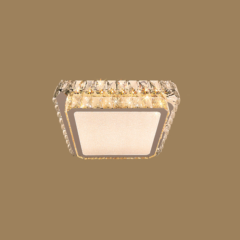 Plafonnier LED en cristal à deux niveaux, montage encastré en acier inoxydable, Style de luxe moderne, pour salon