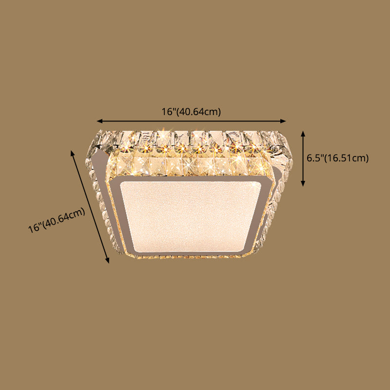 Plafonnier LED en cristal à deux niveaux, montage encastré en acier inoxydable, Style de luxe moderne, pour salon