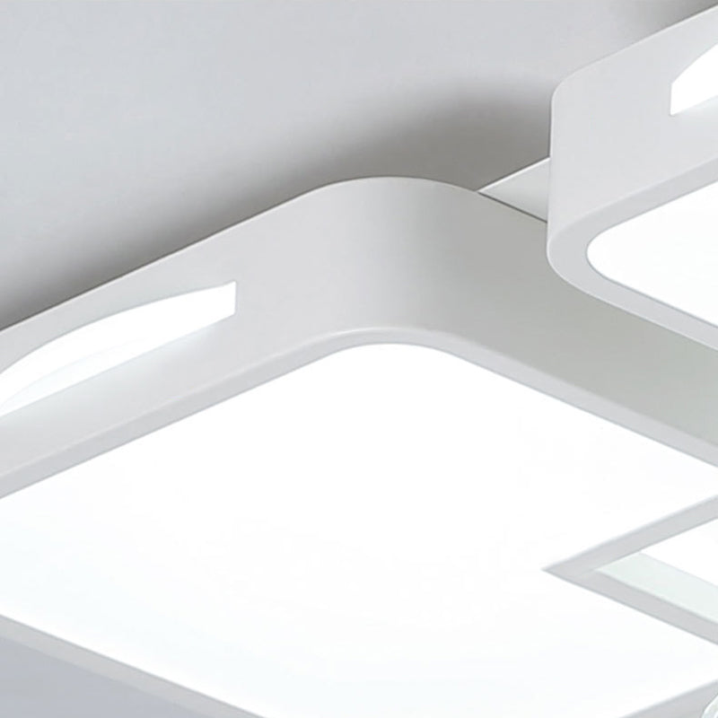 Geometría blanca LED semiincrustado estilo moderno y de lujo lámpara de techo interior de cristal, con pantalla de acrílico