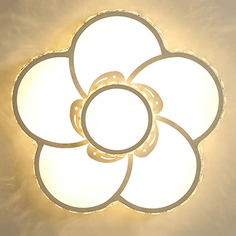 Vaporisateur à LED Floriated Crystal Flush Mount in Modern Creative Style Acrylic Ceiling Light for Bedroom