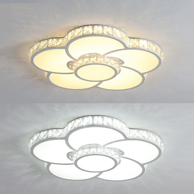 Vaporisateur à LED Floriated Crystal Flush Mount in Modern Creative Style Acrylic Ceiling Light for Bedroom