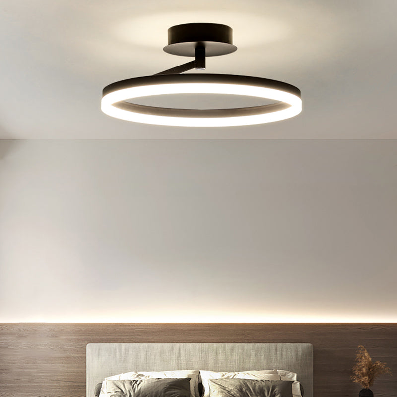 Linear Iron LED Flush Mount Modern Style 1-Light Ceiling Light Fixture for Bedroom