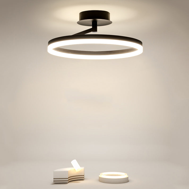 Linear Iron LED Flush Mount Modern Style 1-Light Ceiling Light Fixture for Bedroom
