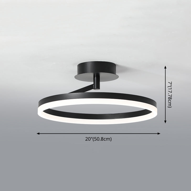 Linear Iron LED Flush Mount Modern Style 1-Light Ceiling Light Fixture for Bedroom