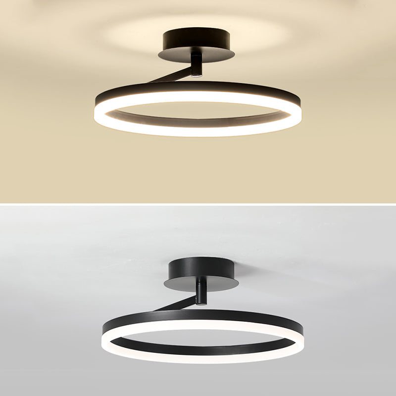 Linear Iron LED Flush Mount Modern Style 1-Light Ceiling Light Fixture for Bedroom