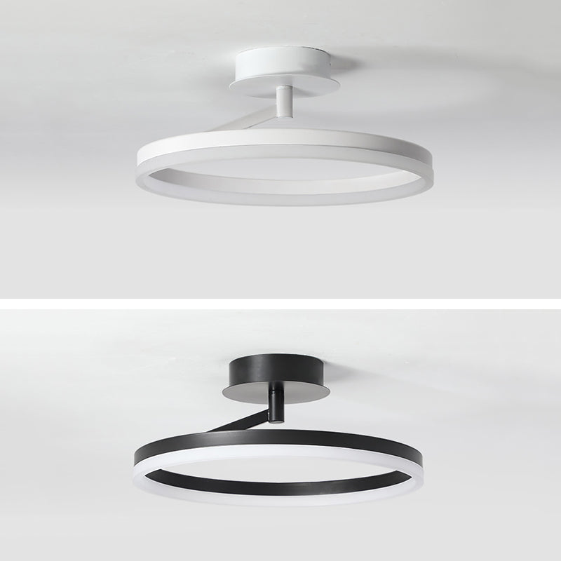 Linear Iron LED Flush Mount Modern Style 1-Light Ceiling Light Fixture for Bedroom