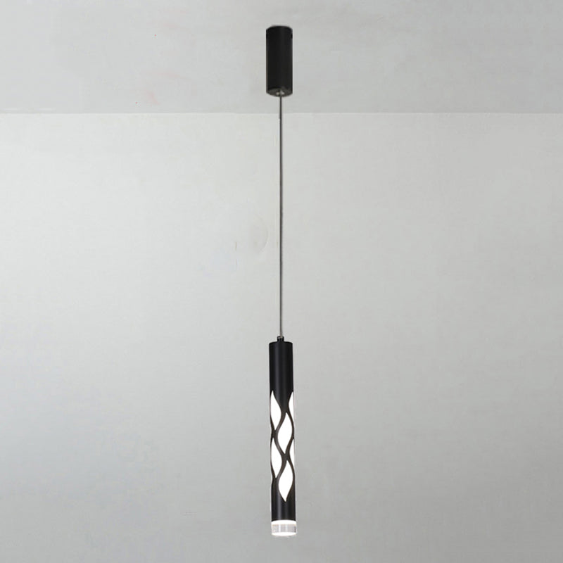 Sospensione cilindrica Sospensione Lampada Acrilico Modernista a LED in nero