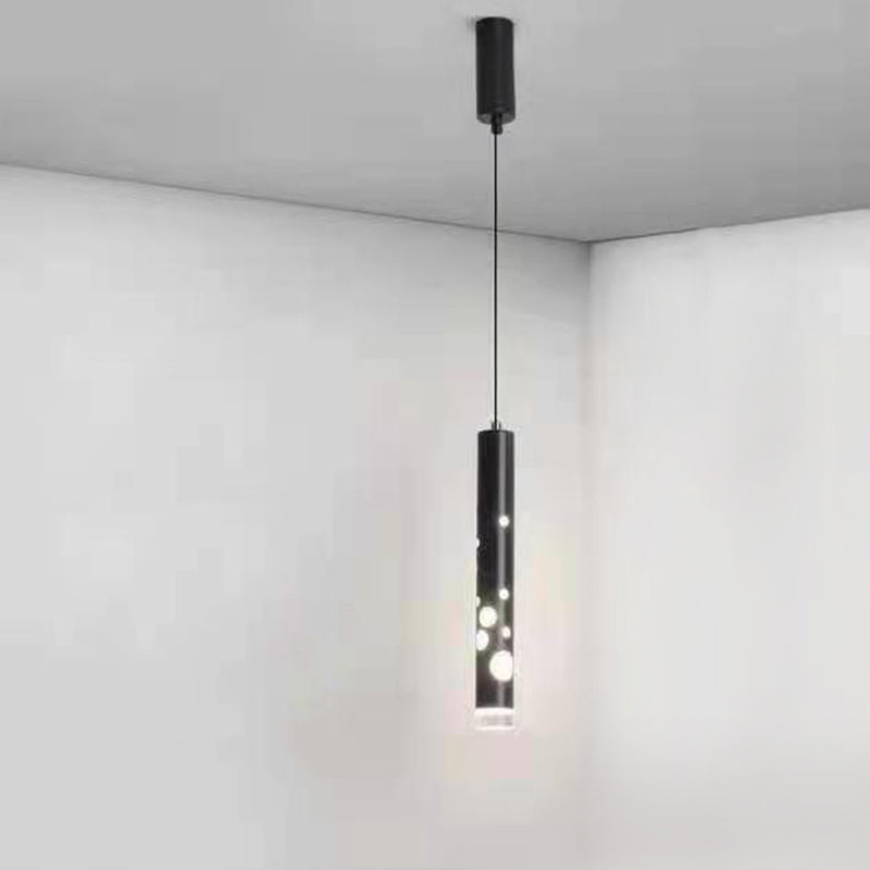 Sospensione cilindrica Sospensione Lampada Acrilico Modernista a LED in nero