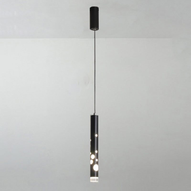 Sospensione cilindrica Sospensione Lampada Acrilico Modernista a LED in nero