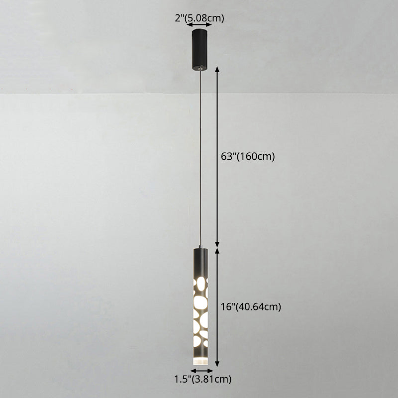 Sospensione cilindrica Sospensione Lampada Acrilico Modernista a LED in nero