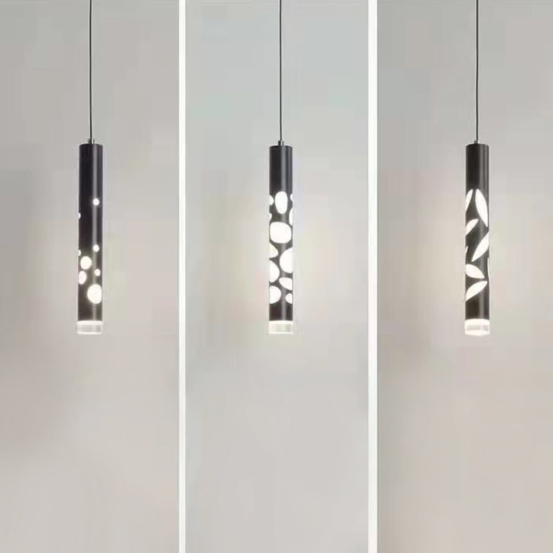 Sospensione cilindrica Sospensione Lampada Acrilico Modernista a LED in nero