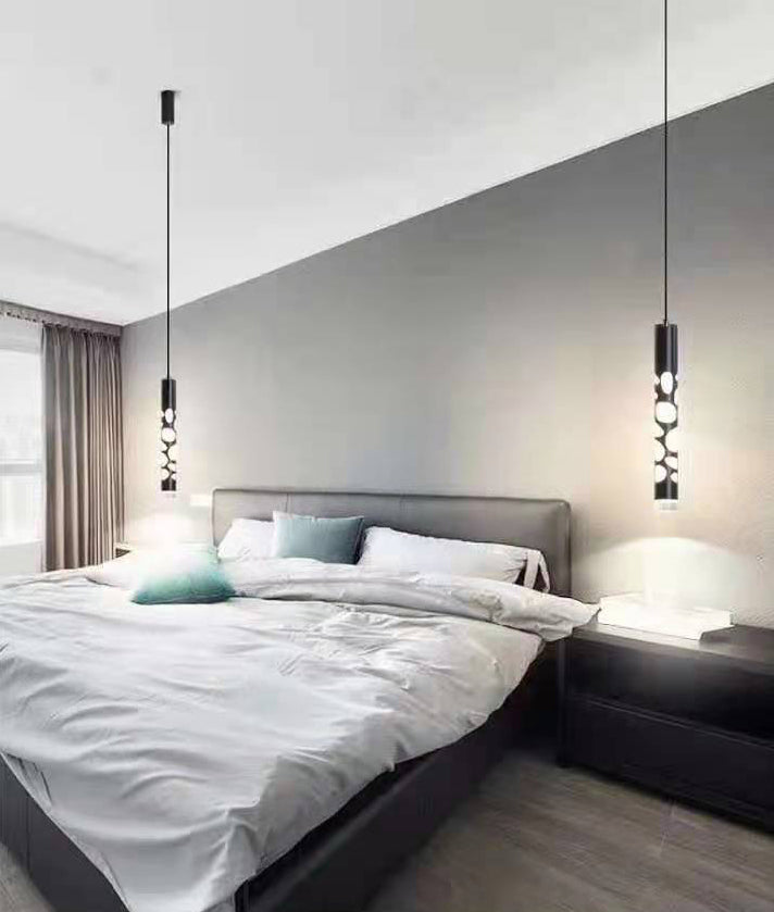 Sospensione cilindrica Sospensione Lampada Acrilico Modernista a LED in nero