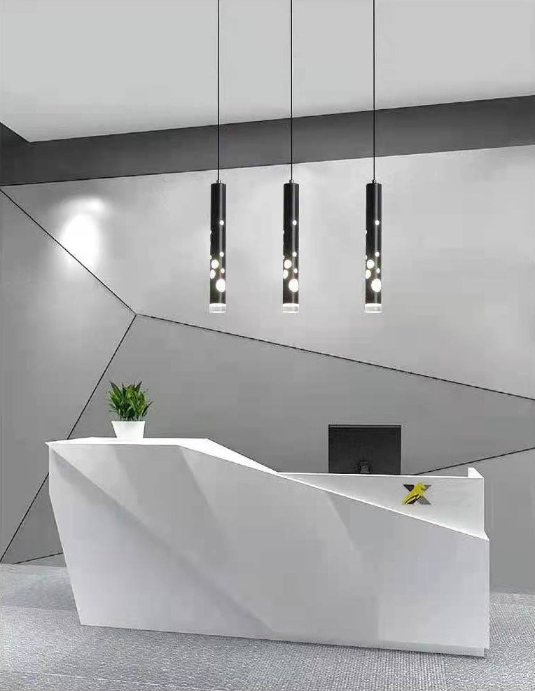 Sospensione cilindrica Sospensione Lampada Acrilico Modernista a LED in nero