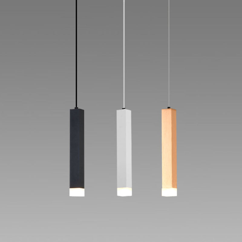 Metall rechteckige Rohranhänger minimalistische LED -LED -Beleuchtung zum Abendessen