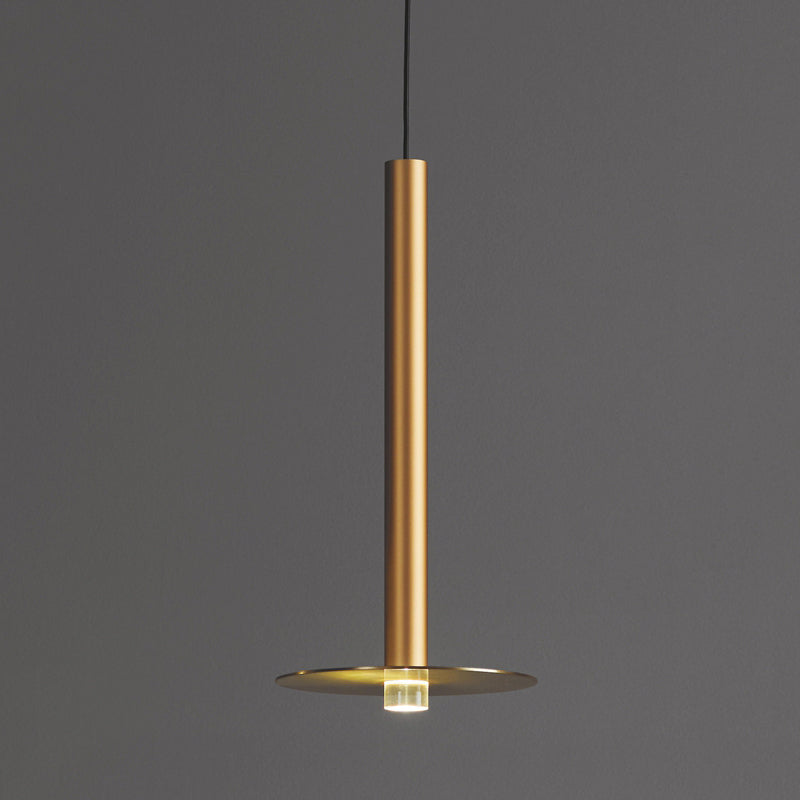 Gouden afwerking lineaire ophanging licht postmodern 1 lamp metalen hanger voor eetkamer